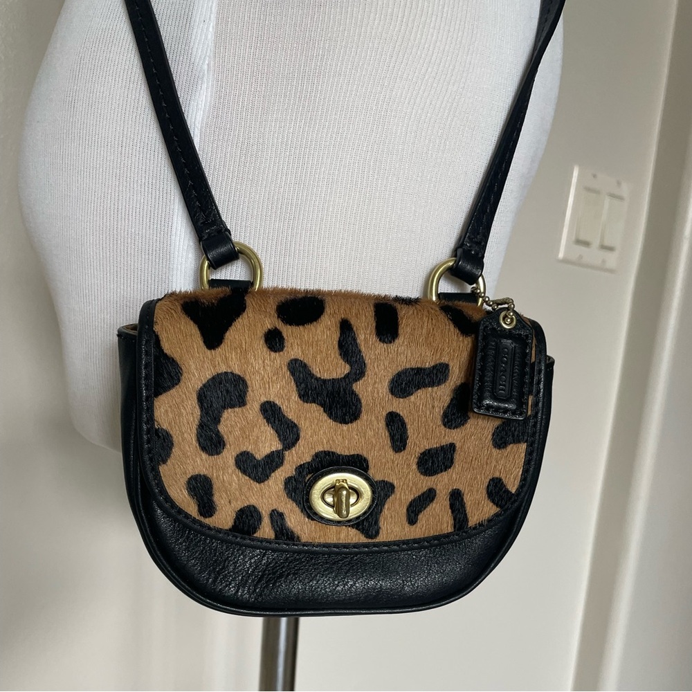 Coach Small Animal Print Black Cross Body Bag